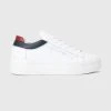 TOMMY HILFIGER ΠΑΠΟΥΤΣΙΑ TH FEMININE LEATHER SNEAKER -Κατάστημα Geox 0410ATOMM6070154 OffWhite 1
