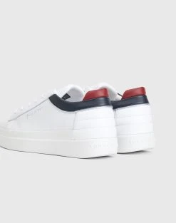 TOMMY HILFIGER ΠΑΠΟΥΤΣΙΑ TH FEMININE LEATHER SNEAKER -Κατάστημα Geox 0410ATOMM6070154 OffWhite 4