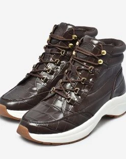 RALPH LAUREN ΥΠΟΔΗΜΑ ΓΥΝΑΙΚΕΙΟ RYLEE HIKER-SNEAKERS-HIGH TOP LACE -Κατάστημα Geox 3510BRALP6040001 DarkBrown 4