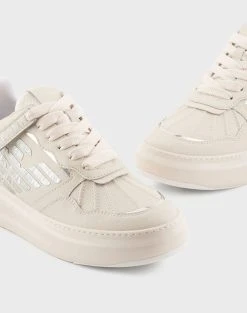 EMPORIO ARMANI SNK TUMBLED ACT.LEA+ -Κατάστημα Geox 3610AARMA6040001 Cream 5