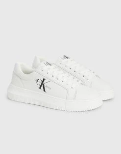 CALVIN KLEIN ΠΑΠΟΥΤΣΙΑ CHUNKY CUPSOLE LACEUP MON LTH WN -Κατάστημα Geox 3610ACALV6070029 OffWhite 2
