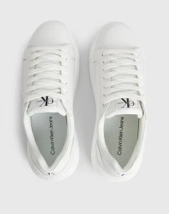 CALVIN KLEIN ΠΑΠΟΥΤΣΙΑ CHUNKY CUPSOLE LACEUP MON LTH WN -Κατάστημα Geox 3610ACALV6070029 OffWhite 3