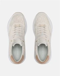 CALVIN KLEIN CHUNKY INTERN WEDGE LACE UP-MONO -Κατάστημα Geox 3610ACALV6070033 Ecru 4