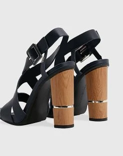 TOMMY HILFIGER HARDWARE BLOCK HIGH HEEL -Κατάστημα Geox 3610ATOMM6410060 NavyBlue 3