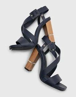 TOMMY HILFIGER HARDWARE BLOCK HIGH HEEL -Κατάστημα Geox 3610ATOMM6410060 NavyBlue 4