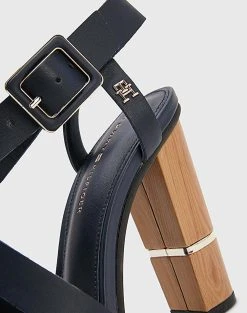 TOMMY HILFIGER HARDWARE BLOCK HIGH HEEL -Κατάστημα Geox 3610ATOMM6410060 NavyBlue 5