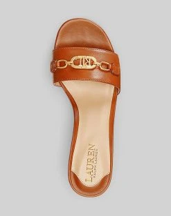 RALPH LAUREN ΥΠΟΔΗΜΑ ΓΥΝΑΙΚΕΙΟ ROXANNE-SANDALS-FLAT SANDAL -Κατάστημα Geox 3610BRALP6400023 Brown 3